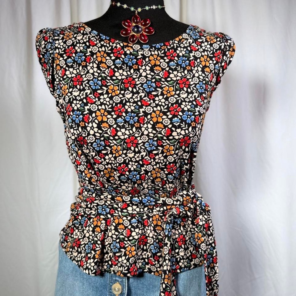 Maeve by Anthropologie Floral Peplum Top – Size S (Fits XS/S)